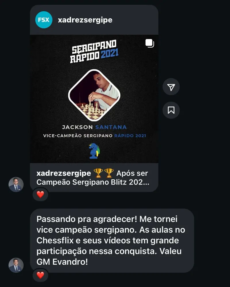 Jackson Santana: vice-campeão sergipano rápido 2021 com as aulas da Chessflix